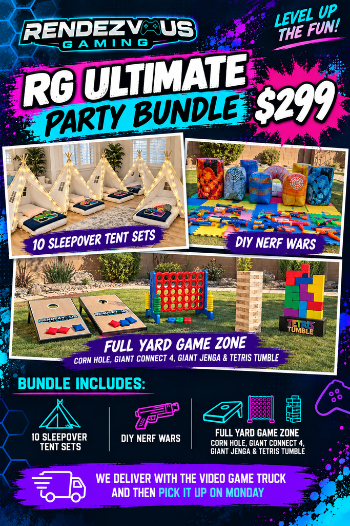 Rendezvous Gaming video game truck birthday party in Arizona bundle